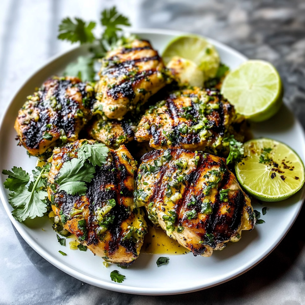 Coconut lime grilled chicken thighs