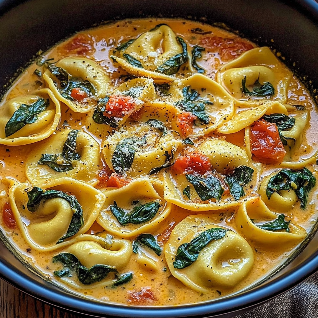 Creamy Spinach Tomato Tortellini Recipe