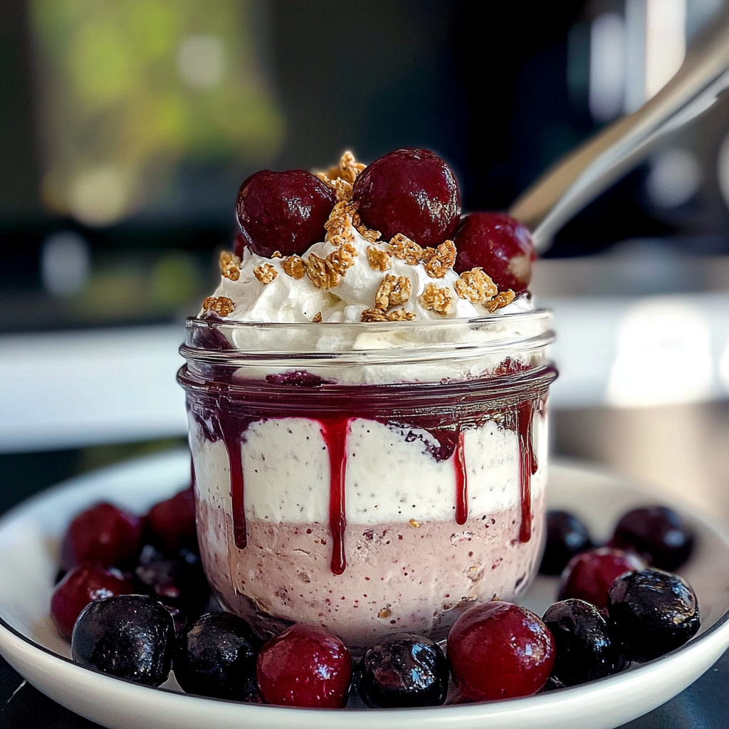 Fresh cherry yogurt parfait recipe