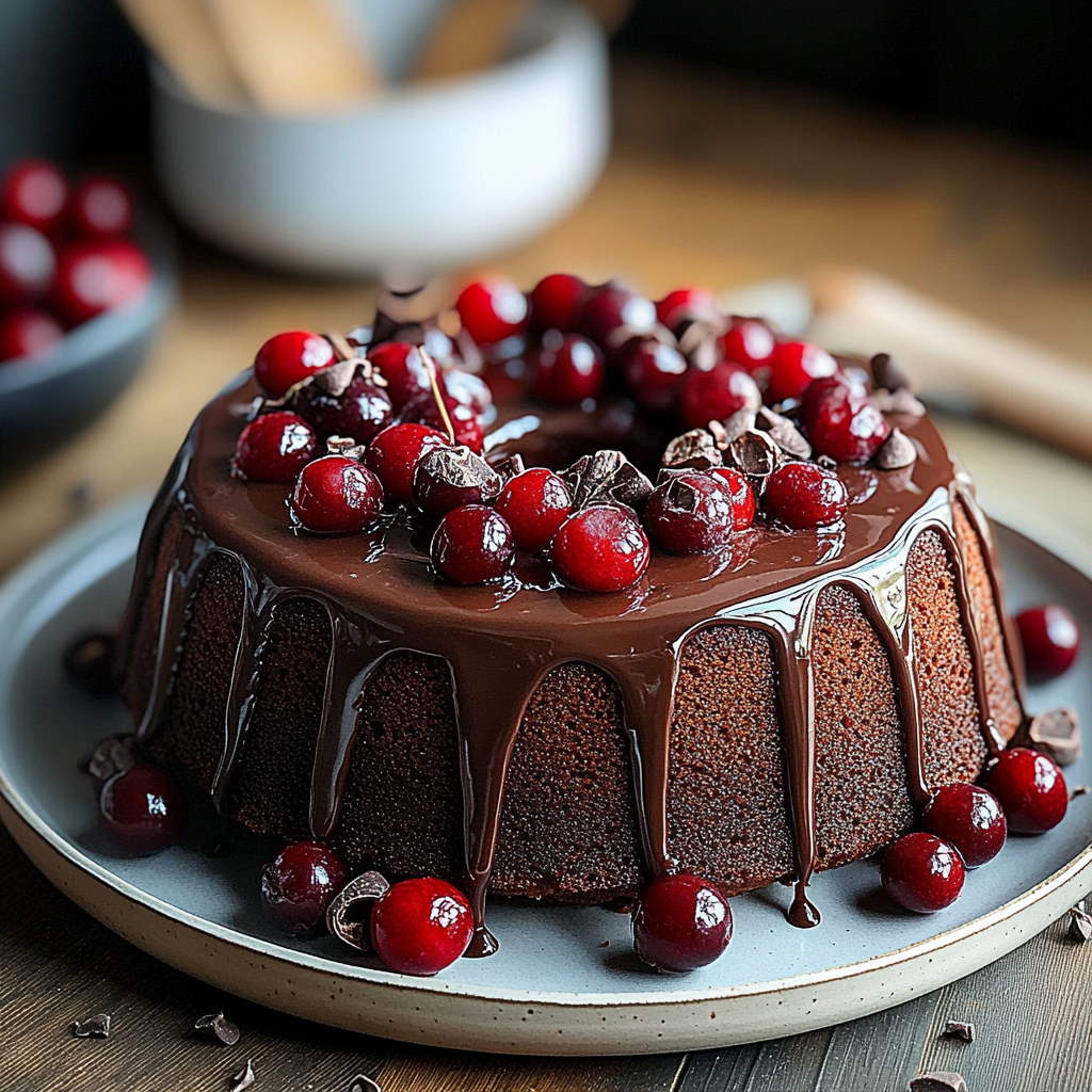 Cherry chocolate cake