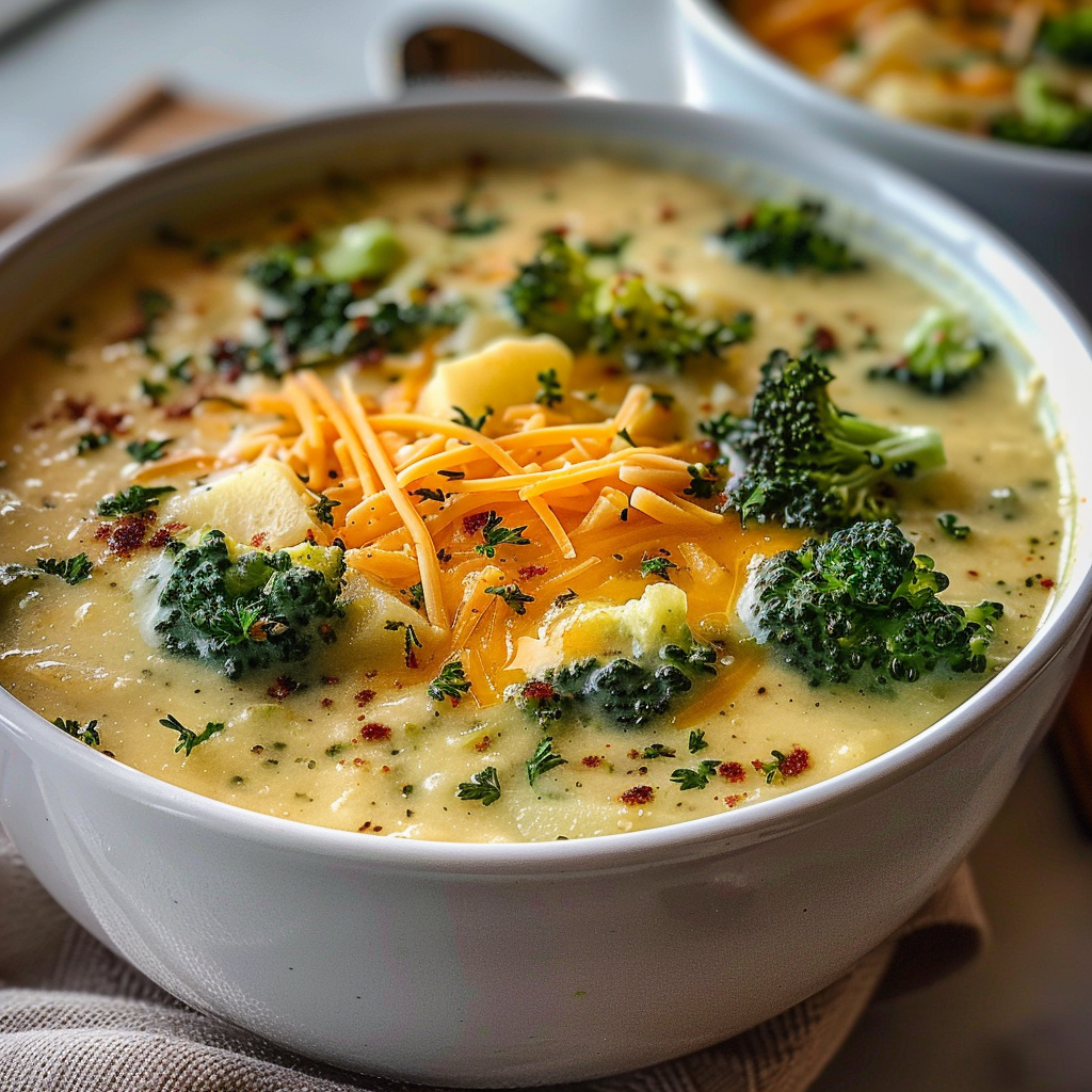 Crockpot Potato Broccoli Cheddar Soup