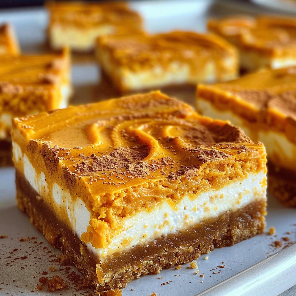Thanksgiving Pumpkin Cheesecake Bars