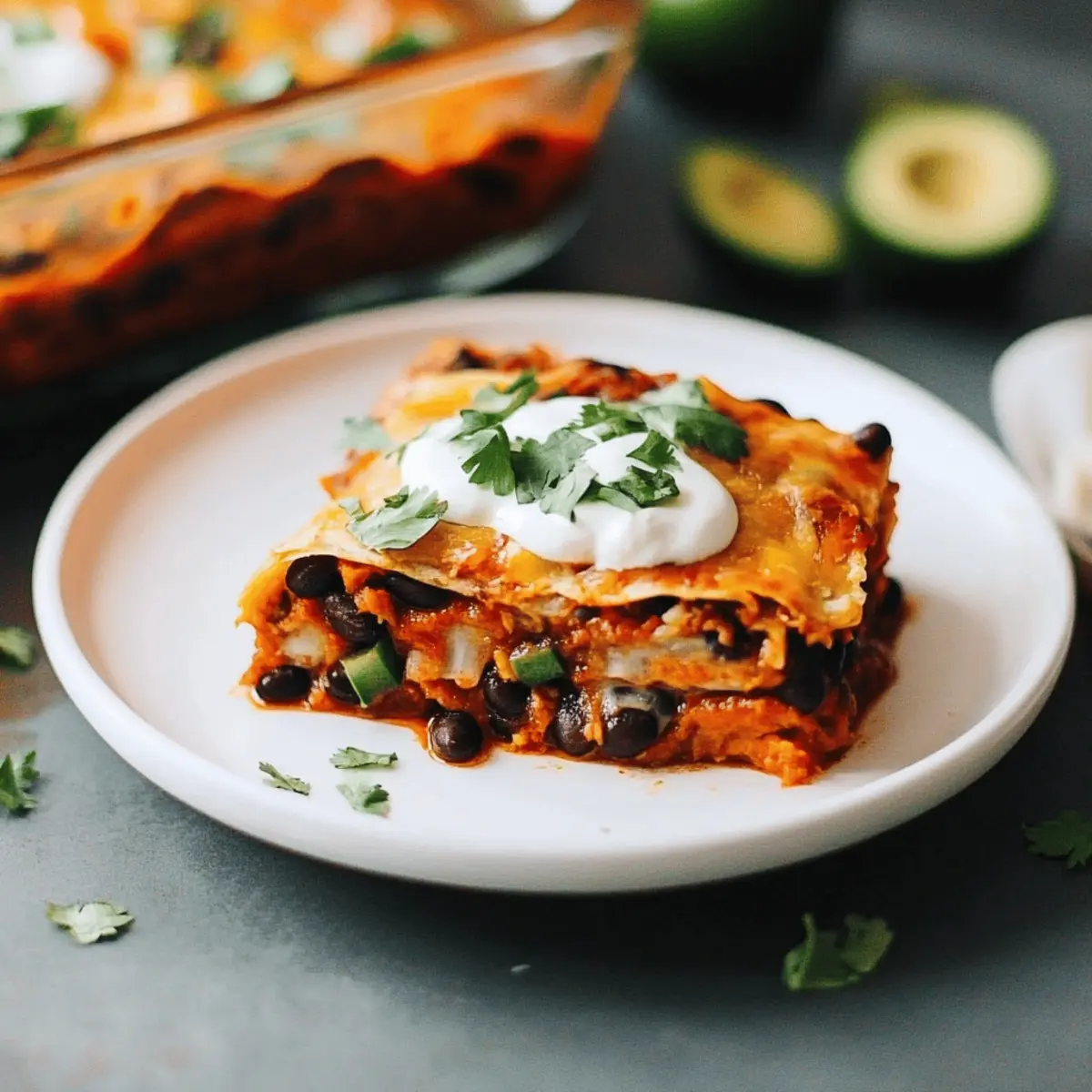 Sweet Potato and Black Bean Enchilada Casserole