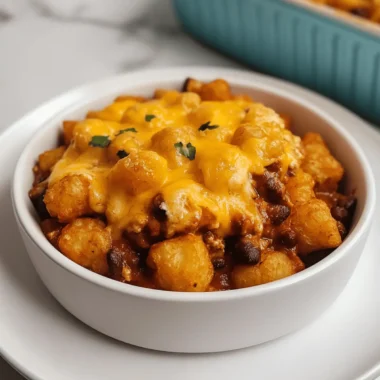 Chili Cheese Tater Tot Casserole